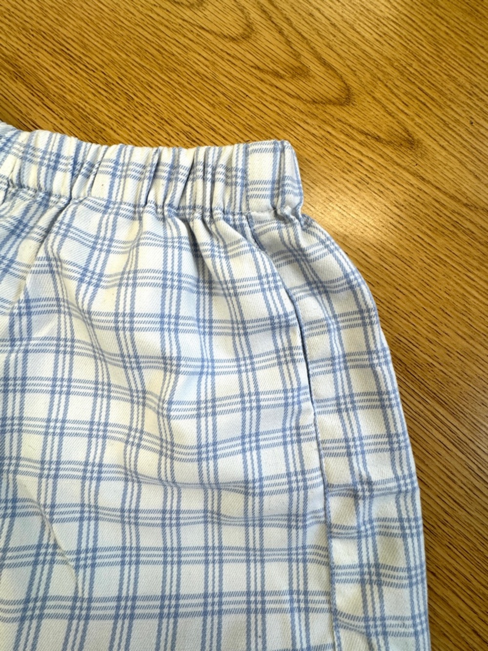 Brandy Melville Blue and White Plaid Shorts Size XS/S Cottagecore Soft girl Fall - Picture 8 of 8